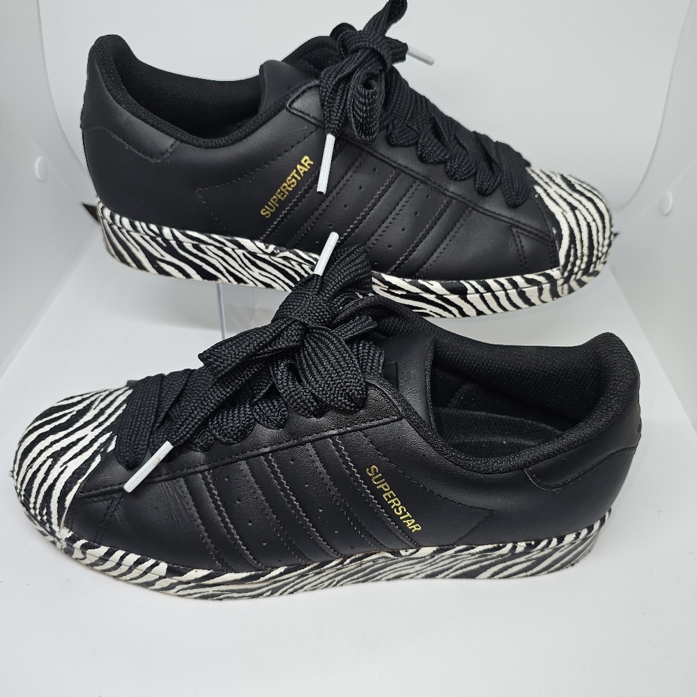 ADIDAS Shoes SUPERSTAR Women's Size 8.5 ZEBRA Print Shelltoe Sneaker FV3448